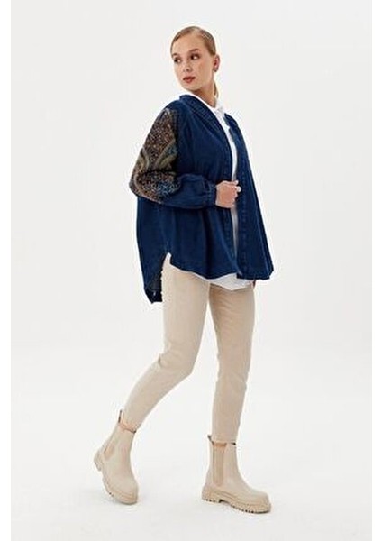 Koyu Mavi Denim Kimono fiyatları
