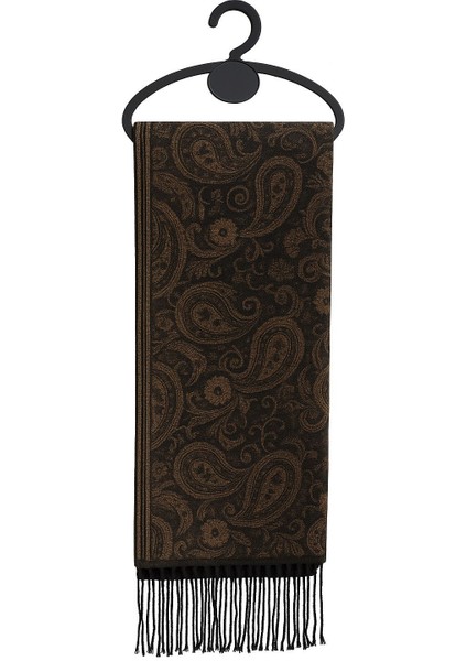 Unisex Floş Yün Desenli Şal Atkı (190 Cm)