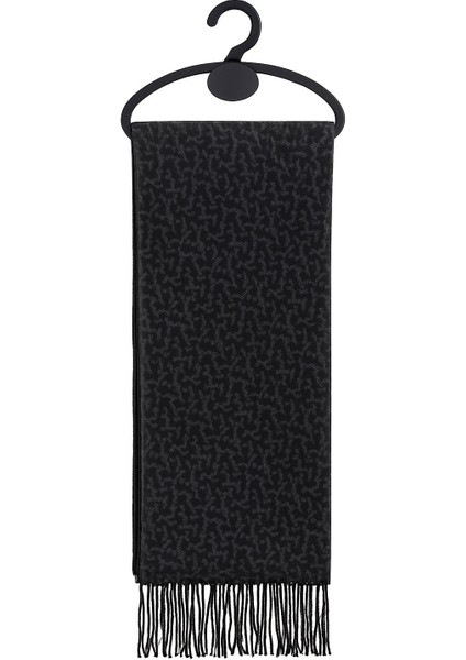Unisex Floş Yün Desenli Şal Atkı (190 Cm)