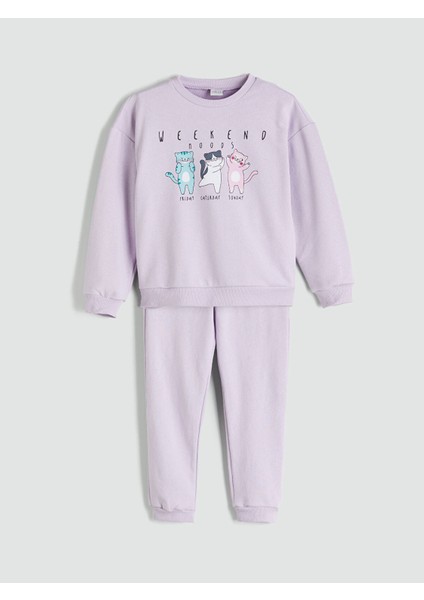 Yeni Sezon Bisiklet Yaka Kız Çocuk Pijama Takımı