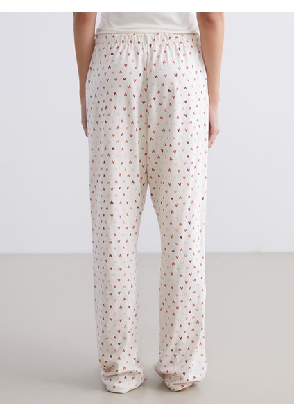 Yeni Sezon Büyük Beden Beli Lastikli Kalp Baskılı Kadın Pijama Altı indirimleri