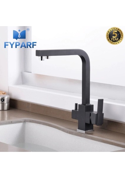 Mutfak Evye Bataryası Dual Flow Su Arıtma Çıkışlı Yeni Tasarım Siyah 7 Yıl Garantili Ithal