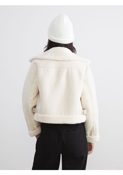 Yeni Sezon Biker Yaka Kadın Süet Görünümlü Mont indirimleri