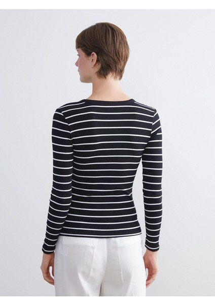 Yeni Sezon Bisiklet Yaka Çizgili Kadın Body fırsatları