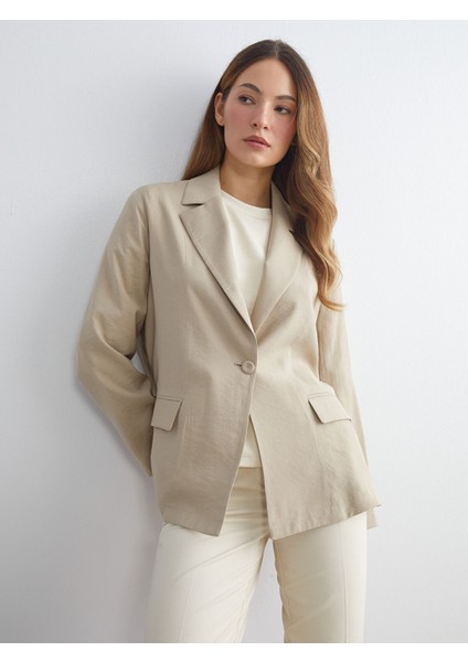 Yeni Sezon Gabardin Kadın Blazer Ceket