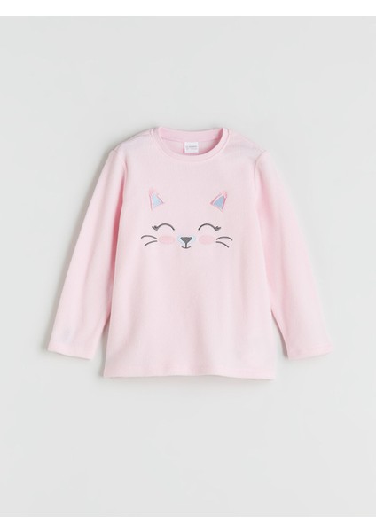 Yeni Sezon Bisiklet Yaka Baskılı Kız Çocuk Pijama Takımı fiyatları