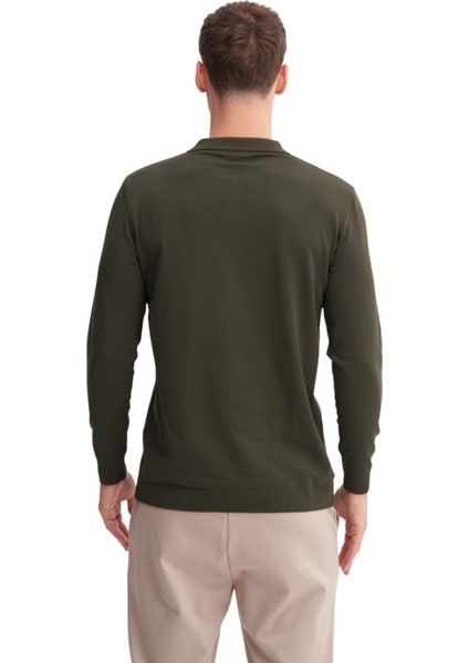 Kazak Slim Fit Viskon Karışımlı Basic Polo Yaka Kazak modelleri