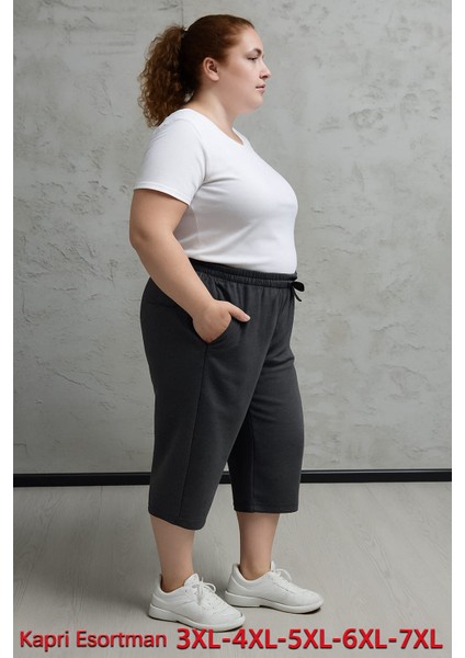 BSBYN-2325-BATTAL Beden Bayan Düz Kapri