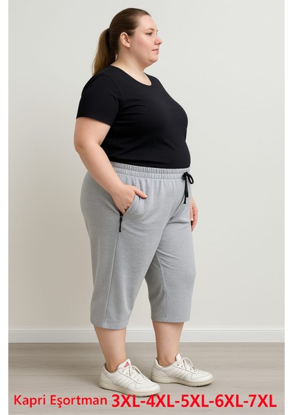 BSBYN-2325-BATTAL Beden Bayan Düz Kapri