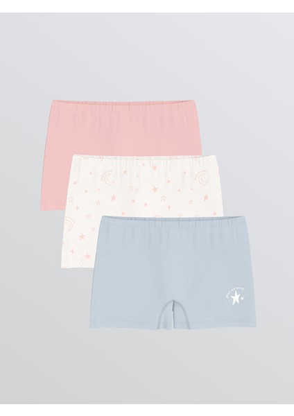 Yeni Sezon Baskılı Kız Çocuk Boxer 3'lü