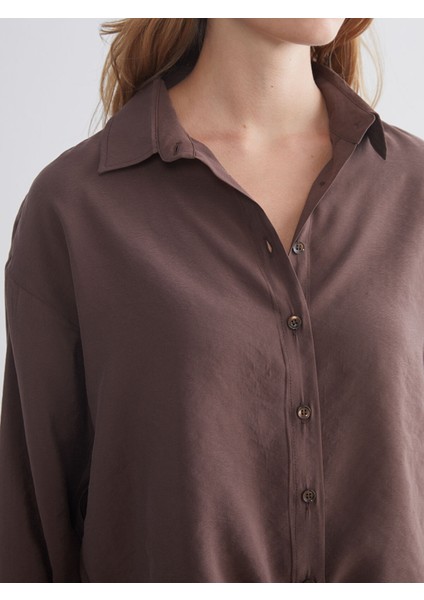 Yeni Sezon Oversize Modal Karışımlı Kadın Gömlek modelleri