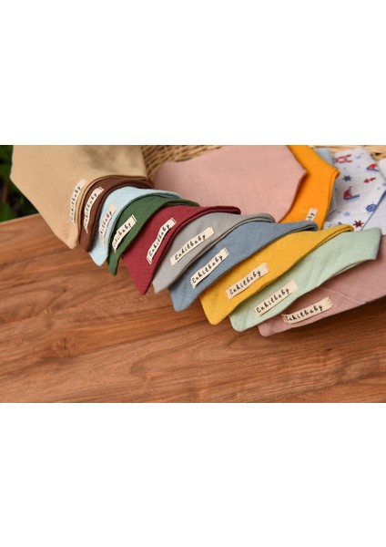 %100 Pamuk 4 Katlı Yumuşak Fular Önlük 10LU Kız Set