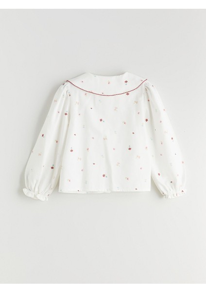 Yeni Sezon Bebe Yaka Çiçekli Kız Çocuk Gömlek modelleri