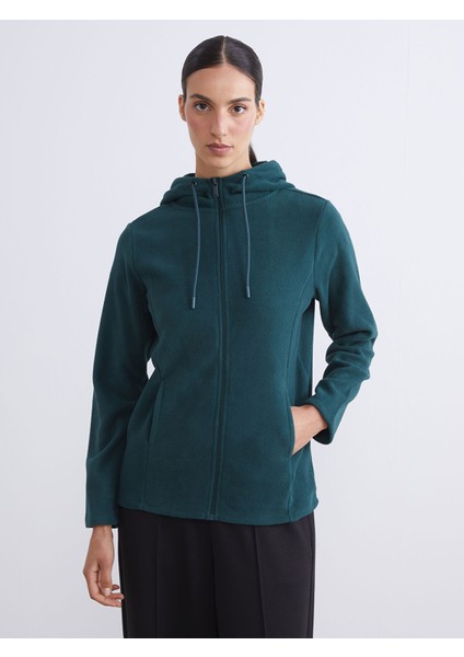 Yeni Sezon Kapüşonlu Kadın Fermuarlı Sweatshirt