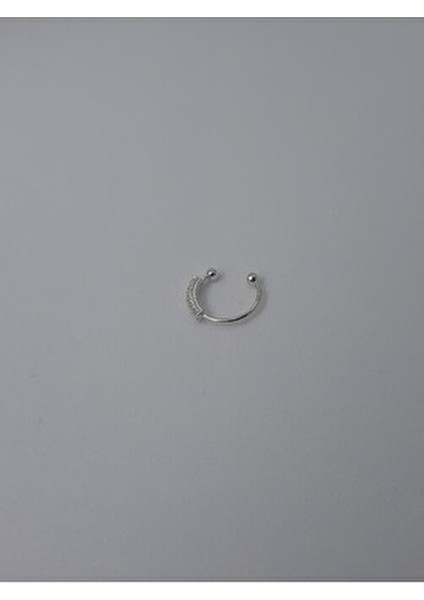 925 Ayar Gümüş Deliksiz Sıkıştırmalı Zirkon Taşlı Halka Hızma (En: 9 Mm) fiyatları