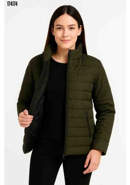 Bomber Mont Ceket-Su Itici Kumaş, Kapitone Astarlı, Fermuarlı, Kışlık, Kırmızı Gül Figürlü Kolye Hediye fiyatları