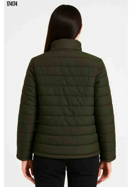 Bomber Mont Ceket-Su Itici Kumaş, Kapitone Astarlı, Fermuarlı, Kışlık, Kırmızı Gül Figürlü Kolye Hediye modelleri