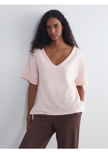 Yeni Sezon V Yaka Kadın Tişört