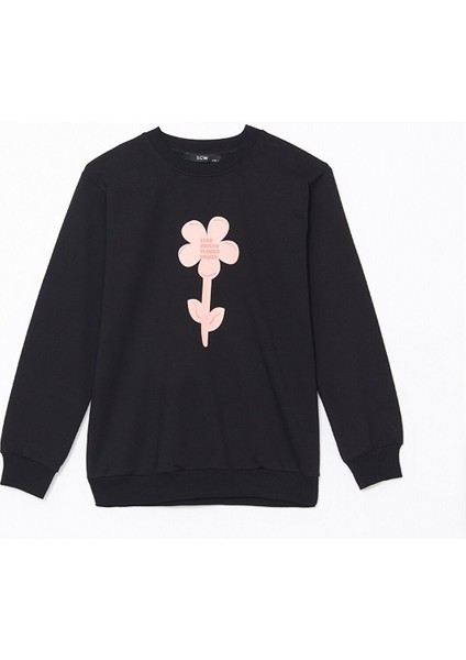 Yeni Sezon Bisiklet Yaka Kız Çocuk Sweatshirt