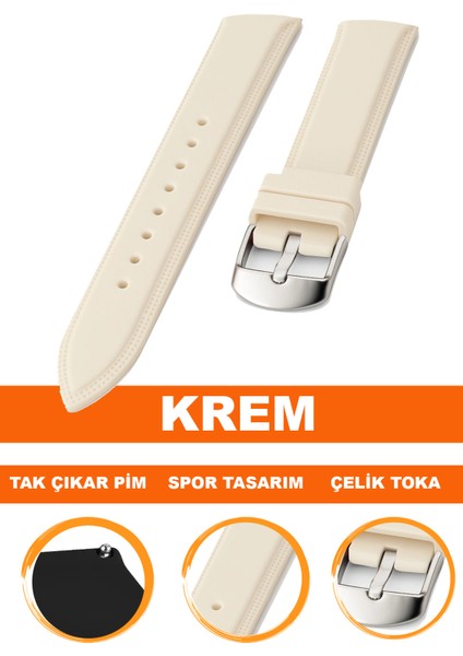 18MM-20MM-22MM-24MM Fossil-Welder-Casio-Seiko-Omega-Armani Saat Uyumlu Silikon Saat Kordonu Kayışı S01A18-14