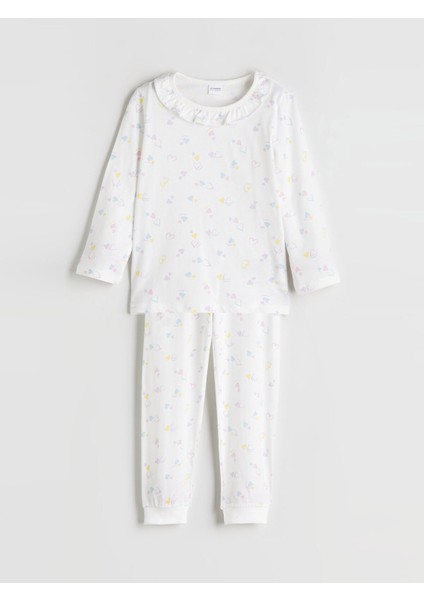 Yeni Sezon Kalp Desenli Kız Çocuk Pijama Takımı