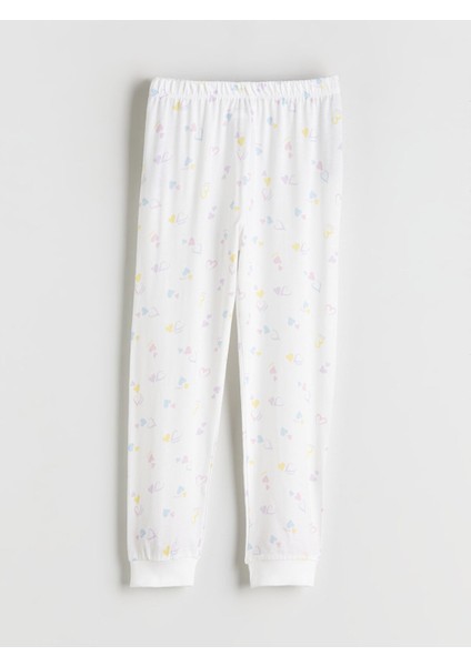 Yeni Sezon Kalp Desenli Kız Çocuk Pijama Takımı fırsatları
