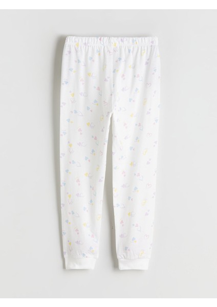 Yeni Sezon Kalp Desenli Kız Çocuk Pijama Takımı indirimleri