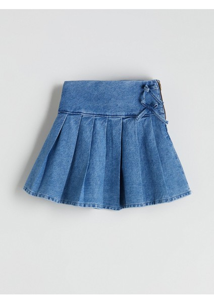 Yeni Sezon Basic Pileli Kız Çocuk Jean Etek fiyatları