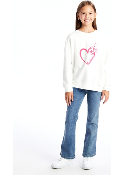 Yeni Sezon Bisiklet Yaka Kız Çocuk Sweatshirt