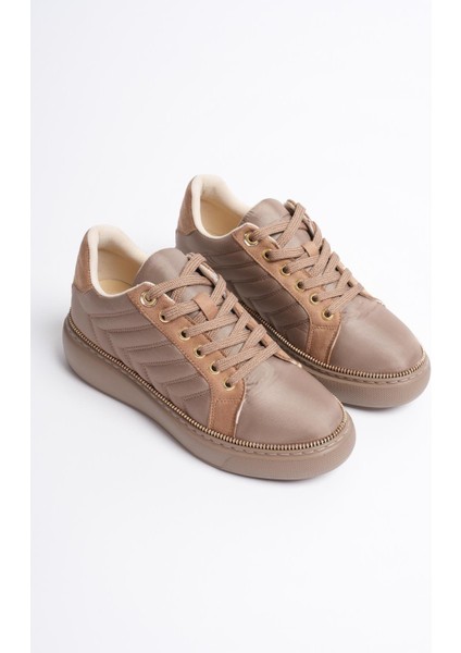 Kadın Spor Ayakkabı Paraşüt Gold Fermuar Detaylı Vizon Tayra fiyatları