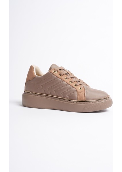 Kadın Spor Ayakkabı Paraşüt Gold Fermuar Detaylı Vizon Tayra fırsatları