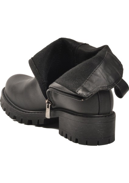 Siyah Bilekten Esnek Polarlı Fermuarlı Kaymaz Kadın Bot 23009 Z fırsatları