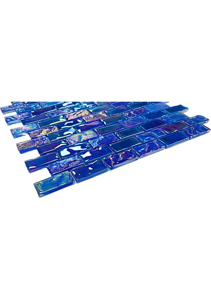 Tüm Yüzeyler Için 23X48MM. Blue Mix, 30X30 Fileli Kristal Cam Mozaik (11 File = 1 M2 Fiyatı.) fiyatları