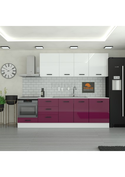 260 cm Mutfak Dolabı Mdf Kapak Tezgah Dahil YRKN260 102