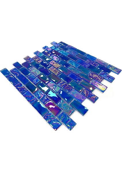 Tüm Yüzeyler Için 23X48MM. Blue Mix, 30X30 Fileli Kristal Cam Mozaik (11 File = 1 M2 Fiyatı.) indirimleri