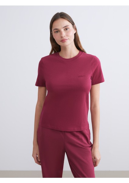 Yeni Sezon Bisiklet Yaka Kadın Tişört