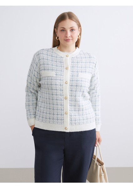 Yeni Sezon Bisiklet Yaka Desenli Kadın Triko Hırka fiyatları