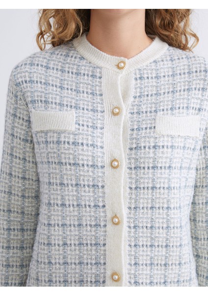 Yeni Sezon Bisiklet Yaka Desenli Kadın Triko Hırka fırsatları