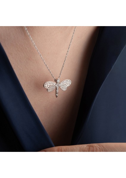 925 Ayar Gümüş Baget Taşlı Yusufçuk Kolye fırsatları