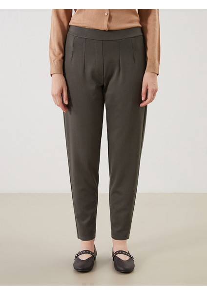 Yeni Sezon Beli Lastikli Havuç Kesim Kadın Pantolon modelleri