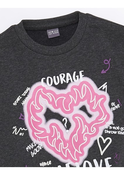 Yeni Sezon Bisiklet Yaka Baskılı Uzun Kollu Kız Çocuk Sweatshirt fiyatları
