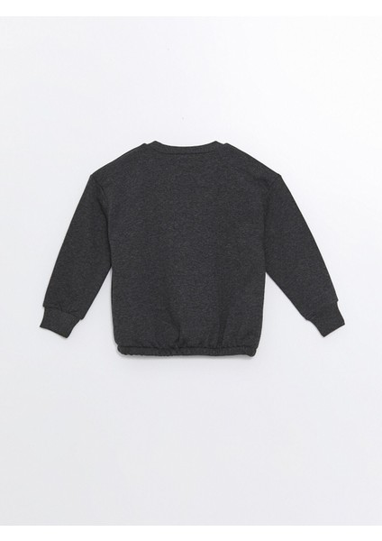 Yeni Sezon Bisiklet Yaka Baskılı Uzun Kollu Kız Çocuk Sweatshirt modelleri