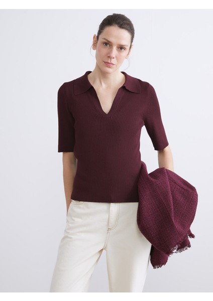 Yeni Sezon Polo Yaka Kadın Triko Kazak