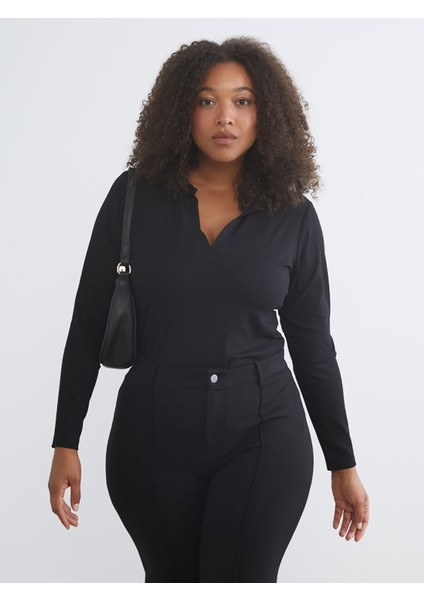 Yeni Sezon Büyük Beden Polo Yaka Kadın Tişört fiyatları