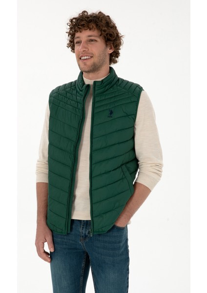 Erkek Koyu Yeşil Yelek (Dokuma) 50312012-VR079