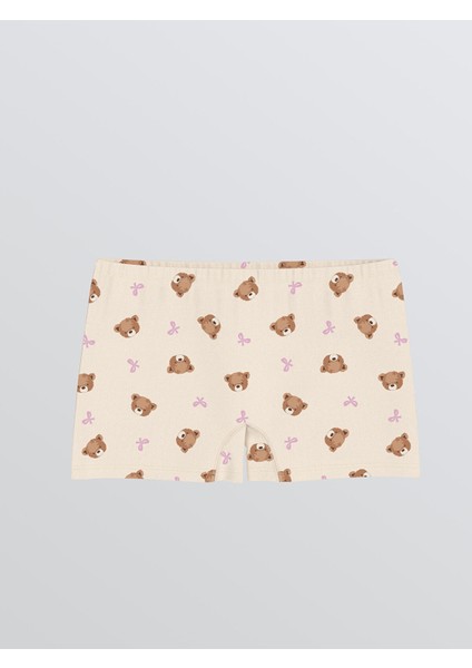 Yeni Sezon Ayı Teddy Baskılı Kız Çocuk Boxer 3'lü modelleri