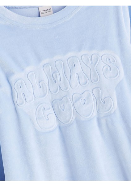 Yeni Sezon Bisiklet Yaka Kadife Kız Çocuk Pijama Takımı modelleri