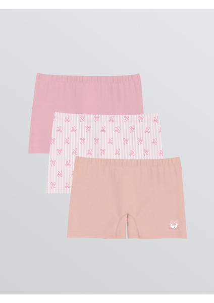 Yeni Sezon Beli Lastikli Kız Çocuk Boxer 3'lü