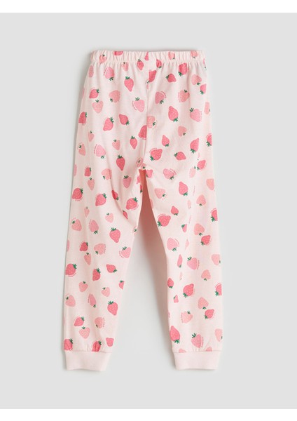 Yeni Sezon Bisiklet Yaka Çilek Baskılı Kız Çocuk Pijama Takımı indirimleri