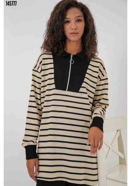 Fermuarlı Tesettür Tunik, Kırmızı Gül Figürlü Kolye Hediye fiyatları